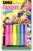 Purpurina UHU Glitter glue Neon fluor. c/6 cores